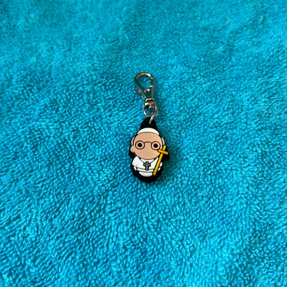 Pope Francis mini key chain charm